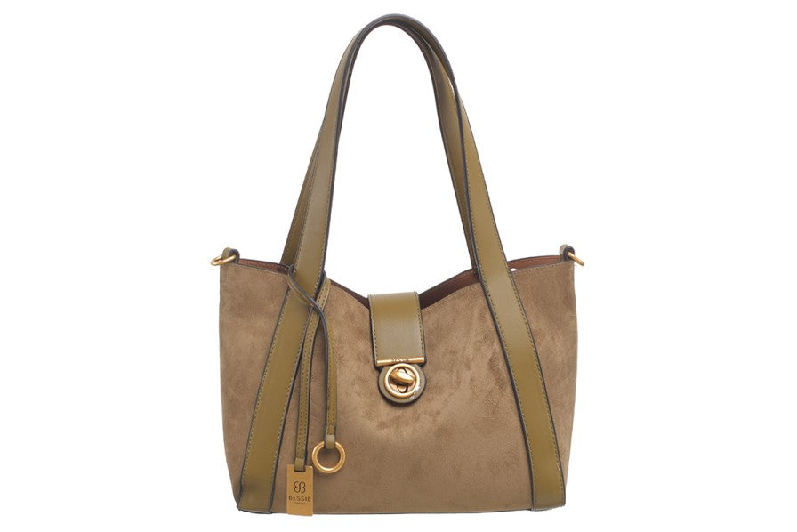 BESSIE LONDON CLASSIC TURN-LOCK SHOULDER BAG