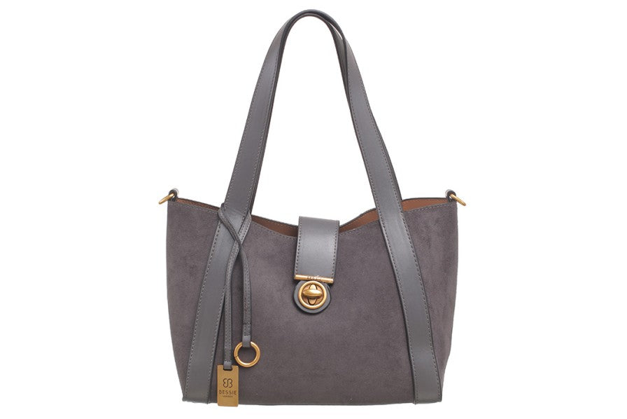 BESSIE LONDON CLASSIC TURN-LOCK SHOULDER BAG