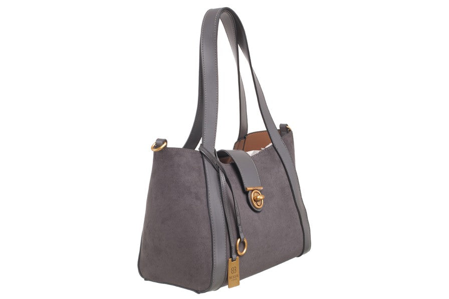 BESSIE LONDON CLASSIC TURN-LOCK SHOULDER BAG