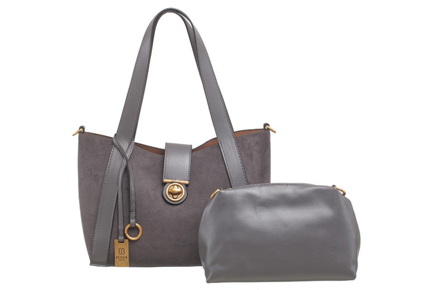 BESSIE LONDON CLASSIC TURN-LOCK SHOULDER BAG