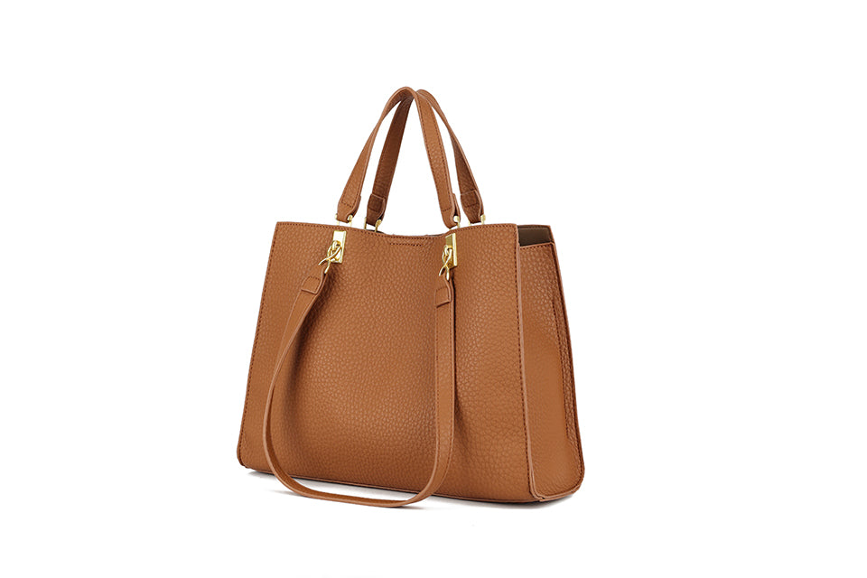 Long & Son Ladies Faux Leather Grab Handle Handbag With Shoulder Straps