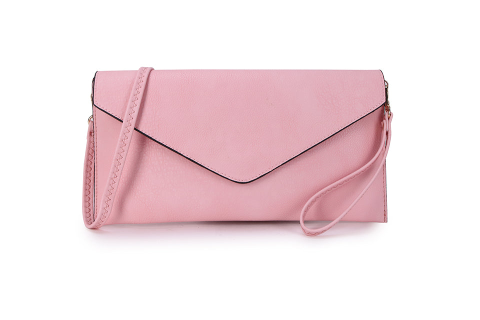 LONG & SON FOLD OVER CLUTCH w STRAP